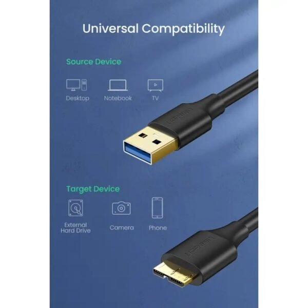 2025/12/1000368261.jpg UGREEN Hard Drive Data Cable USB 3.0 A to Micro USB 3.0 Cable, 0.5M