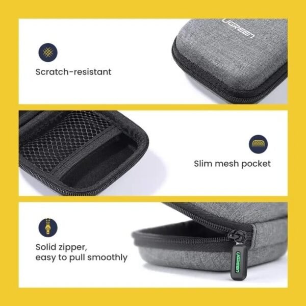 2025/12/1000368495.jpg UGREEN Waterproof Small size Case for Earphone, Cable, Charger, Earbuds & Memory Card - LP128 70577