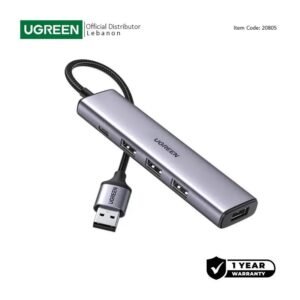 UGREEN USB 3.0 to 4- Port USB 3.0 Hub, with Type-C Power Port, Stable Transmission, Data Transfer up to 5 Gbps - CM473 20805