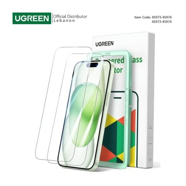 UGREEN (2 Pack) HD Screen Tempered Protective Film For iPhone 15/16