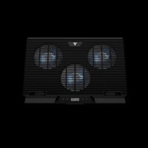 2025/12/1000374971.jpg GAMDIAS AETHER M1 RGB Laptop Cooling Pad | Triple 120mm Fans | 10 RGB Modes | LCD Speed Control | 7 Adjustable Heights | USB-A Hub | Fits Laptops Up To 19″ Laptops
