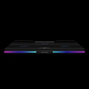 2025/12/1000374974.jpg GAMDIAS AETHER M1 RGB Laptop Cooling Pad | Triple 120mm Fans | 10 RGB Modes | LCD Speed Control | 7 Adjustable Heights | USB-A Hub | Fits Laptops Up To 19″ Laptops