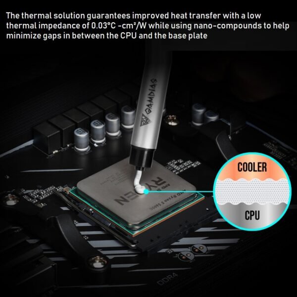 GAMDIAS XC7 EXTREME THERMAL SOLUTION 4g  – Premium Aluminum Oxide-Based Solution ; -50℃~240℃ Temp Range ; 0.03 Low Impedance ; 3-in-1 Pack Application Kit  | SILVER