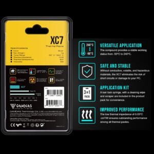 GAMDIAS XC7 EXTREME THERMAL SOLUTION 4g  – Premium Aluminum Oxide-Based Solution ; -50℃~240℃ Temp Range ; 0.03 Low Impedance ; 3-in-1 Pack Application Kit  | SILVER