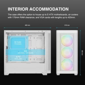 2025/12/1000374985.jpg GAMDIAS ATHENA M3 WH – High-Airflow Mid-Tower With 4 ARGB PWM Fans, Dual 360mm Radiator Support, E-ATX Compatibility, White Components, Gen 2 Type-C, And 8-Port ARGB Hub | WHITE