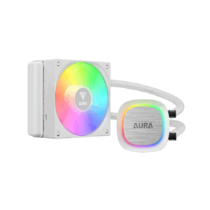 Gamdias Aura GL-120 V2 | Liquid CPU Cooler | RGB Stream Lighting | Hydraulic Bearing PWM Fan | COMPATIBLE INTEL & RYZRN | Pump up to 2700 RPM – WHITE
