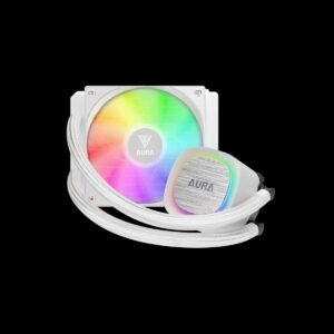 Gamdias Aura GL-120 V2 | Liquid CPU Cooler | RGB Stream Lighting | Hydraulic Bearing PWM Fan | COMPATIBLE INTEL & RYZRN | Pump up to 2700 RPM – WHITE