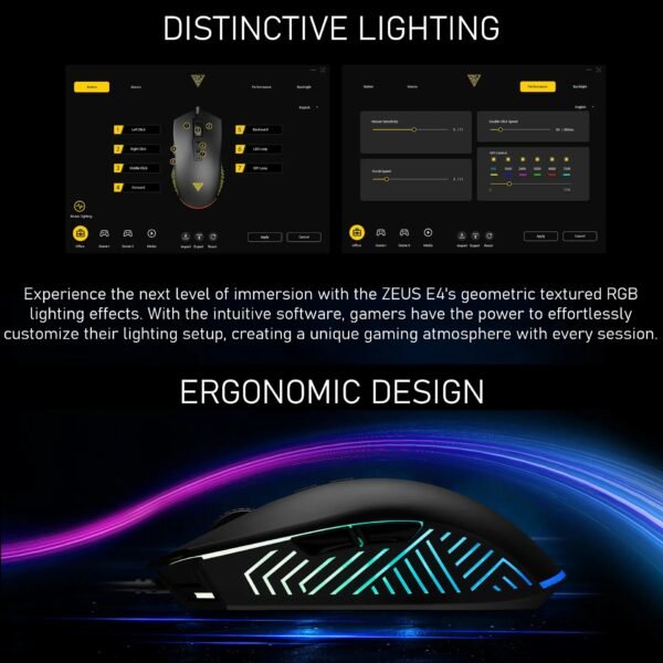 2025/12/1000375070.jpg GAMDIAS Zeus E4 RGB Wired Gaming Mouse With 7200 DPI Optical Sensor, 7 Programmable Keys, Ergonomic Design, 5 Million Clicks, And Software Customization
