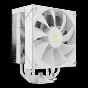 GAMDIAS BOREAS E2-410 WH CPU Air Cooler With 4 Copper Heatpipes, 120mm PWM Fan, 80.83 CFM, White Finish, DRAM Clearance, LGA 1851 & AM5 Support, 158mm Height | WHITE