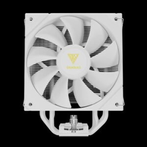 GAMDIAS BOREAS E2-410 WH CPU Air Cooler With 4 Copper Heatpipes, 120mm PWM Fan, 80.83 CFM, White Finish, DRAM Clearance, LGA 1851 & AM5 Support, 158mm Height | WHITE