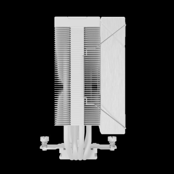 GAMDIAS BOREAS E2-410 WH CPU Air Cooler With 4 Copper Heatpipes, 120mm PWM Fan, 80.83 CFM, White Finish, DRAM Clearance, LGA 1851 & AM5 Support, 158mm Height | WHITE