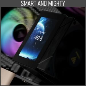 GAMDIAS BOREAS M2-61L Air Cooler With 4.3″ IPS LCD Display, 6 Heatpipes, 80.83 CFM PWM Fan, Copper Base, 160mm Height, Zeus Cast Software, LGA 1851 & AM5 Compatible | BLACK