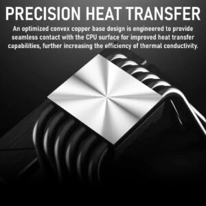 GAMDIAS BOREAS M2-61L Air Cooler With 4.3″ IPS LCD Display, 6 Heatpipes, 80.83 CFM PWM Fan, Copper Base, 160mm Height, Zeus Cast Software, LGA 1851 & AM5 Compatible | BLACK