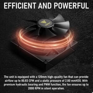 GAMDIAS BOREAS M2-61L Air Cooler With 4.3″ IPS LCD Display, 6 Heatpipes, 80.83 CFM PWM Fan, Copper Base, 160mm Height, Zeus Cast Software, LGA 1851 & AM5 Compatible | BLACK