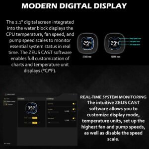 Gamdias Aura GL240 Digital Liquid Cooler With 2.1-Inch Real-Time Display, Dual 120mm PWM ARGB Fans, Upgraded Copper Base, 73.7 CFM Airflow, LGA 1851 And AM5 Support | BLACK