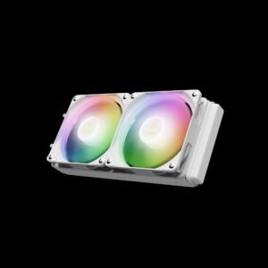 Gamdias Aura GL240 Digital WH Liquid Cooler With 2.1-Inch Real-Time Display, Dual 120mm PWM ARGB Fans, Upgraded Copper Base, 73.7 CFM Airflow, LGA 1851 And AM5 Support | WHITE