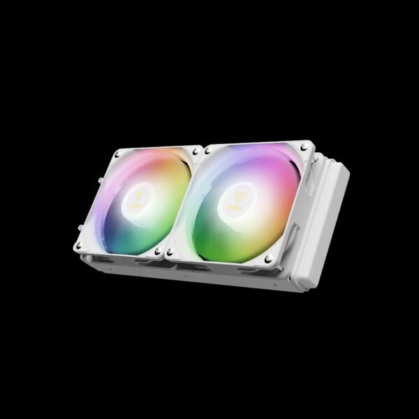 Gamdias Aura GL240 Digital WH Liquid Cooler With 2.1-Inch Real-Time Display, Dual 120mm PWM ARGB Fans, Upgraded Copper Base, 73.7 CFM Airflow, LGA 1851 And AM5 Support | WHITE