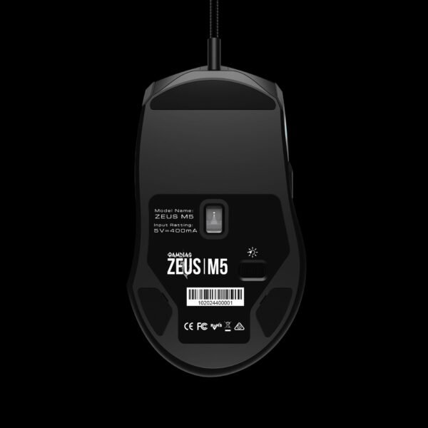 2025/12/1000375898.jpg GAMDIAS ZEUS M5 RGB Wired Gaming Mouse ; Adjustable up to 12800 DPI Advanced Gaming Optical Sensor ; Lightweight 99 gram ; 7 Smart Keys ; 10 million Clicks ; Software Support | BLACK