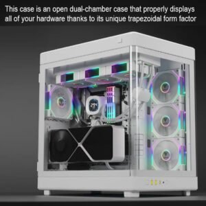 2025/12/1000375927.jpg GAMDIAS NESO P1 PRO – Trapezoid Full-Tower Case With Dual Orientation, Panoramic Glass, 3 AEOLUS P2 Fans, 8 PCIe Slots, 10-Fan Capacity, 420mm Radiator Support & USB-C Front Panel | WHITE