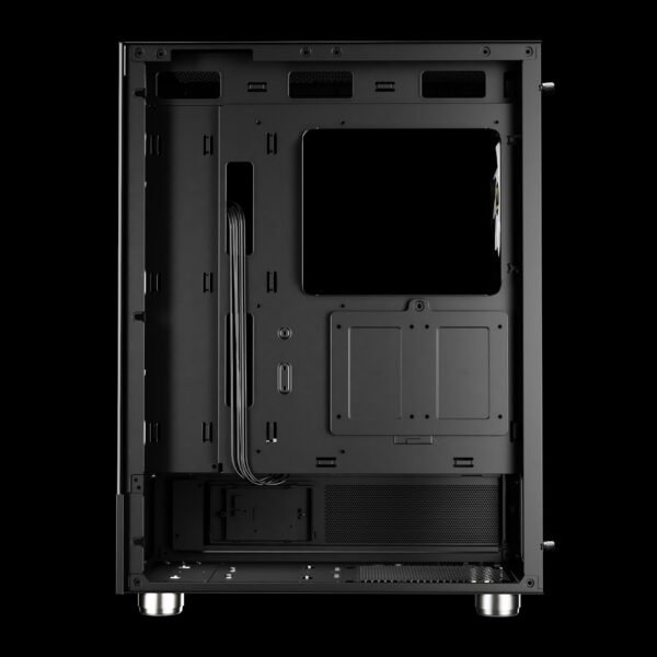 GAMDIAS ATLAS E1 ARGB DIGITAL GAMIMG ATX Mid Tower PC Case, Real-time Monitor, Pre-installed 3 x 120 mm ARGB Fans, Seamless Tempered Glass, High Airflow Side Vents | BLACK ATLAS-E1-DIGITAL-B