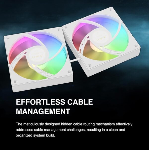 2025/12/1000376003.jpg GAMDIAS CHIONE E4 240mm AIO ARGB CPU Liquid Cooler, Real-time Digital Display PWM Pump, Hidden Cable Design, 2X 120MM ARGB PWM Fan w/MB Sync, Intel LGA 1700/1200, AMD AM5/AM4 | White CHIONE-E4-240-W