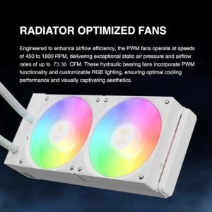 2025/12/1000376004.jpg GAMDIAS CHIONE E4 240mm AIO ARGB CPU Liquid Cooler, Real-time Digital Display PWM Pump, Hidden Cable Design, 2X 120MM ARGB PWM Fan w/MB Sync, Intel LGA 1700/1200, AMD AM5/AM4 | White CHIONE-E4-240-W
