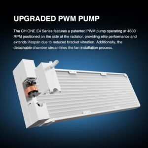 2025/12/1000376005.jpg GAMDIAS CHIONE E4 240mm AIO ARGB CPU Liquid Cooler, Real-time Digital Display PWM Pump, Hidden Cable Design, 2X 120MM ARGB PWM Fan w/MB Sync, Intel LGA 1700/1200, AMD AM5/AM4 | White CHIONE-E4-240-W