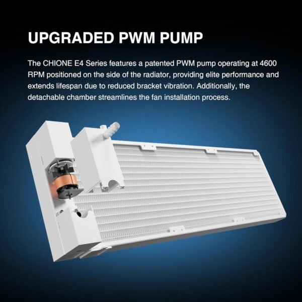 2025/12/1000376005.jpg GAMDIAS CHIONE E4 240mm AIO ARGB CPU Liquid Cooler, Real-time Digital Display PWM Pump, Hidden Cable Design, 2X 120MM ARGB PWM Fan w/MB Sync, Intel LGA 1700/1200, AMD AM5/AM4 | White CHIONE-E4-240-W