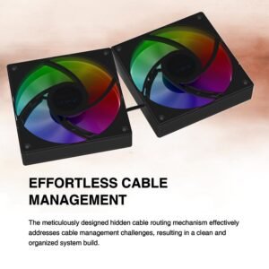 GAMDIAS CHIONE E4 240mm AIO ARGB CPU Liquid Cooler , Real-time Digital Display PWM Pump, Hidden Cable Design, 2X 120MM ARGB PWM Fan w/MB Sync, Intel LGA 1700/1200, AMD AM5/AM4 | BLACK CHIONE-E4-240-B