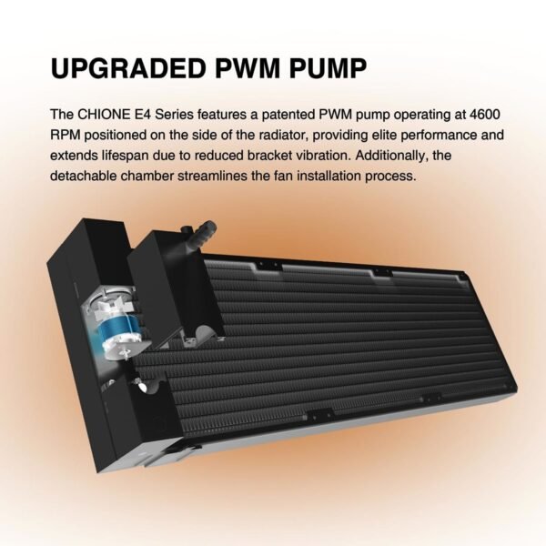 GAMDIAS CHIONE E4 240mm AIO ARGB CPU Liquid Cooler , Real-time Digital Display PWM Pump, Hidden Cable Design, 2X 120MM ARGB PWM Fan w/MB Sync, Intel LGA 1700/1200, AMD AM5/AM4 | BLACK CHIONE-E4-240-B