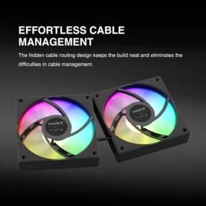 GAMDIAS AURA GL240 V2 ARGB AIO CPU Liquid Cooler , 240mm Radiator, 2 x 120mm PWM Fans, Cooling System w/ Hidden Cable Design, Rotatable Mirror Style ARGB Pump for Intel/AMD Ryzen – BLACK AURA-GL240-V2-B