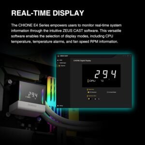 GAMDIAS CHIONE E4 360mm AIO ARGB WHITE CPU Liquid Cooler, Real-time Digital Display PWM Pump, Hidden Cable Design, 3X 120MM ARGB PWM Fan w/MB Sync, Intel LGA 1700/1200, AMD AM5/AM4 | White CHIONE-E4-360-W