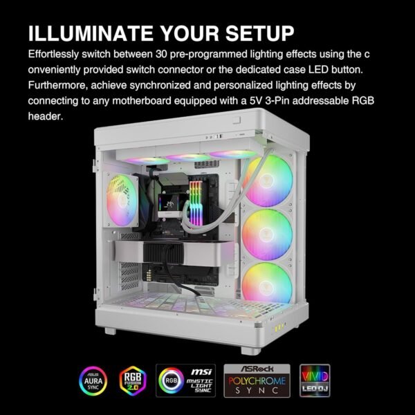 GAMDIAS CHIONE E4 360mm AIO ARGB WHITE CPU Liquid Cooler, Real-time Digital Display PWM Pump, Hidden Cable Design, 3X 120MM ARGB PWM Fan w/MB Sync, Intel LGA 1700/1200, AMD AM5/AM4 | White CHIONE-E4-360-W