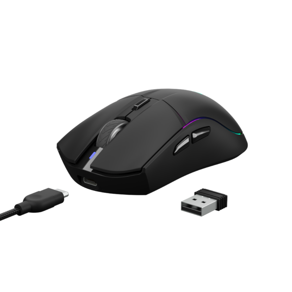 2025/12/1000379357.png GAMDIAS HADES M3 RGB Wireless Gaming Mouse ; low-latency 2.4GHz Wireless, Wired USB Type-C to A, and Bluetooth Connections ; Lightweight 79-gram ; 7 Keys ; Adjustable 10000 DPI Advanced Gaming Optical Sensor | BLACK