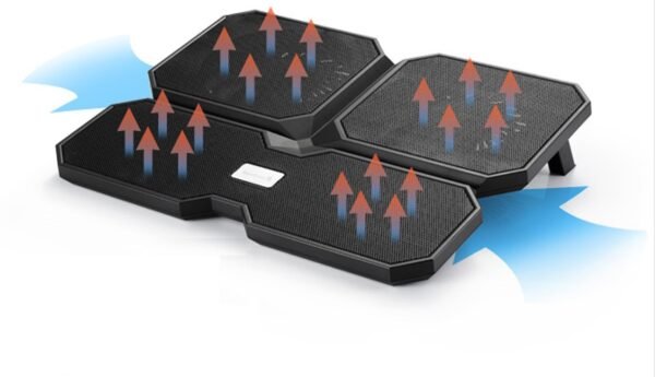 DeepCool MULTI CORE X6 – 4 Fan Laptop Cooling Pad – 15.6″ METAL MESH PANEL – 2 USB PORTS – 2 Viewing Angles – NO BLIND ZONES – BLACK