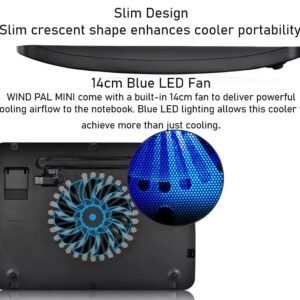 DEEPCOOL Wind PAL Mini Notebook Cooling Pad | 140mm Blue LED Fan, Metal Mesh Panel, Compatible with 39.62 cm (15.6″) notebooks and Below – 340X250X25mm