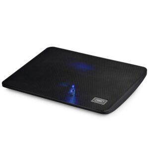 DEEPCOOL Wind PAL Mini Notebook Cooling Pad | 140mm Blue LED Fan, Metal Mesh Panel, Compatible with 39.62 cm (15.6″) notebooks and Below – 340X250X25mm