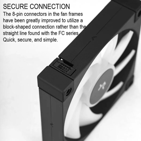 DeepCool FD12 ARGB 120mm Fan 3-Pack with Daisy Chain 8-Pin Cable, PWM Control, 63.6 CFM Airflow, Gen 2 Addressable RGB, Quiet Hydraulic Bearings | BLACK