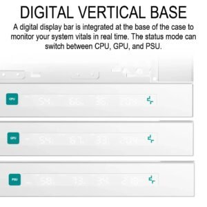 2025/12/1000381188.jpg DeepCool CH270 DIGITAL WH Micro-ATX Gaming Case – Tempered Glass Side Panel, Digital Display Base, High Airflow Mesh, 413mm GPU Support, USB 3.0 & Gen2 Type-C | WHITE