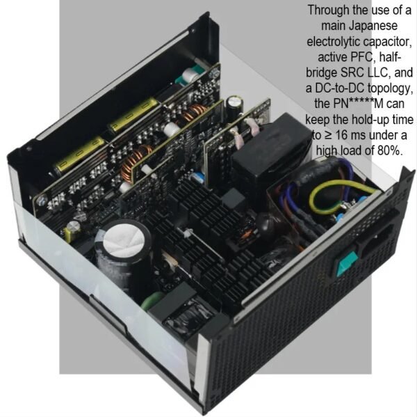 DeepCool PN750M 750W Power Supply With ATX 3.1, PCIe 5.1, 80 Plus Gold, Cybernetics Gold, 120mm FDB Fan, 450W 12V-2×6 GPU Cable, Japanese Capacitor, Compact 140mm Design | BLACK