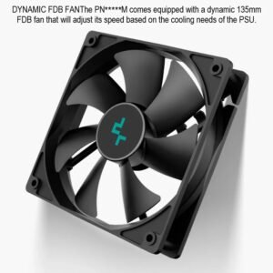 DeepCool PN750M 750W Power Supply With ATX 3.1, PCIe 5.1, 80 Plus Gold, Cybernetics Gold, 120mm FDB Fan, 450W 12V-2×6 GPU Cable, Japanese Capacitor, Compact 140mm Design | BLACK