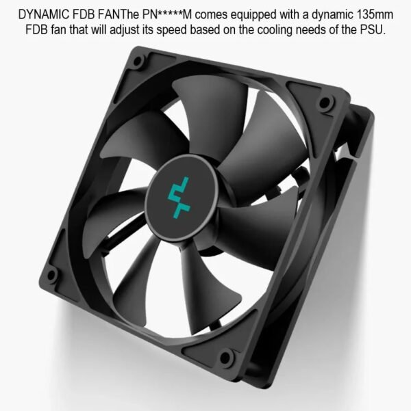 DeepCool PN750M 750W Power Supply With ATX 3.1, PCIe 5.1, 80 Plus Gold, Cybernetics Gold, 120mm FDB Fan, 450W 12V-2×6 GPU Cable, Japanese Capacitor, Compact 140mm Design | BLACK