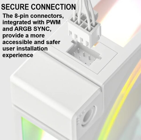 2025/12/1000381230.jpg DeepCool FL12 – 3 IN 1 ARGB PWM Fan Kit, 120mm x3, 500–2150 RPM, 55 CFM, ≤32 dB, Fluid Dynamic Bearing, 36 Gen2 LEDs, PBT Frame, 8-Pin Daisy Chain, Anti-Vibration Pads | WHITE