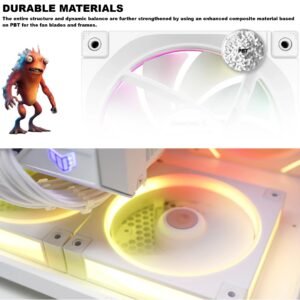 2025/12/1000381234.jpg DeepCool FL12 – 3 IN 1 ARGB PWM Fan Kit, 120mm x3, 500–2150 RPM, 55 CFM, ≤32 dB, Fluid Dynamic Bearing, 36 Gen2 LEDs, PBT Frame, 8-Pin Daisy Chain, Anti-Vibration Pads | WHITE