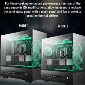 2025/12/1000381236.jpg DeepCool CH690 DIGITAL PC Case With Digital Display, Glass Panel, GPU Holder, USB-C, 450mm GPU, 420mm Radiator, ATX Support, 8 Slots, 3.5”+2.5” Drive Bays, Mesh Mod Option | BLACK