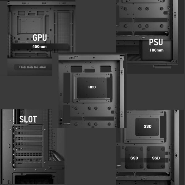 2025/12/1000381237.jpg DeepCool CH690 DIGITAL PC Case With Digital Display, Glass Panel, GPU Holder, USB-C, 450mm GPU, 420mm Radiator, ATX Support, 8 Slots, 3.5”+2.5” Drive Bays, Mesh Mod Option | BLACK