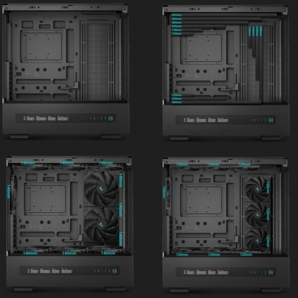 2025/12/1000381238.jpg DeepCool CH690 DIGITAL PC Case With Digital Display, Glass Panel, GPU Holder, USB-C, 450mm GPU, 420mm Radiator, ATX Support, 8 Slots, 3.5”+2.5” Drive Bays, Mesh Mod Option | BLACK