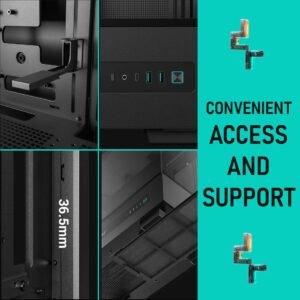 2025/12/1000381240.jpg DeepCool CH690 DIGITAL PC Case With Digital Display, Glass Panel, GPU Holder, USB-C, 450mm GPU, 420mm Radiator, ATX Support, 8 Slots, 3.5”+2.5” Drive Bays, Mesh Mod Option | BLACK