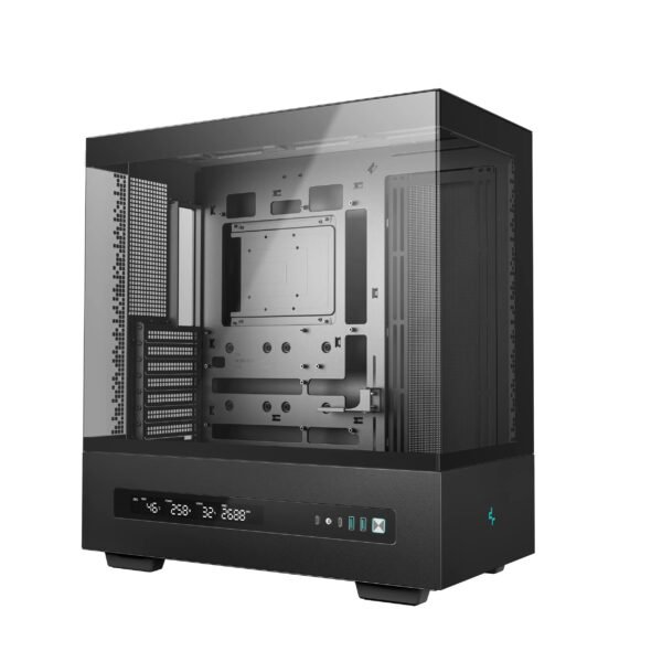 2025/12/1000381241.jpg DeepCool CH690 DIGITAL PC Case With Digital Display, Glass Panel, GPU Holder, USB-C, 450mm GPU, 420mm Radiator, ATX Support, 8 Slots, 3.5”+2.5” Drive Bays, Mesh Mod Option | BLACK