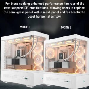 2025/12/1000381243.jpg DeepCool CH690 DIGITAL PC Case With Digital Display, Glass Panel, GPU Holder, USB-C, 450mm GPU, 420mm Radiator, ATX Support, 8 Slots, 3.5”+2.5” Drive Bays, Mesh Mod Option | WHITE